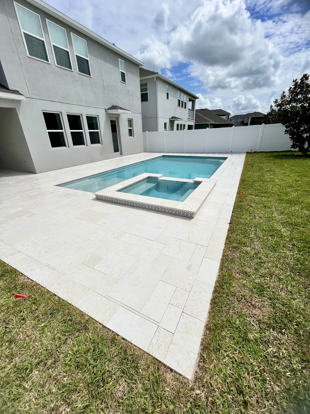 Pool + travertine