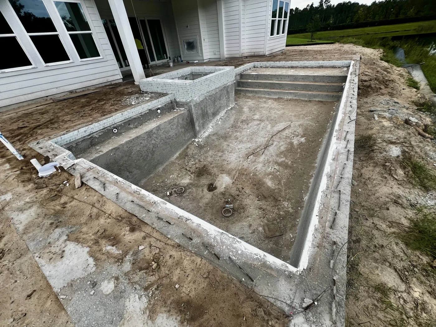 Pool shell before the finish